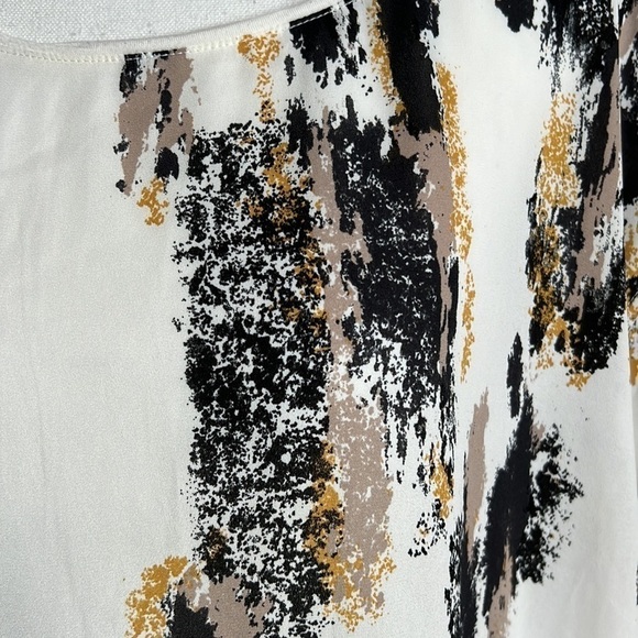 14th & UNION CREAM BLACK HI LO SHORT SLEEVED BLOUSE Medium - Picture 3 of 7